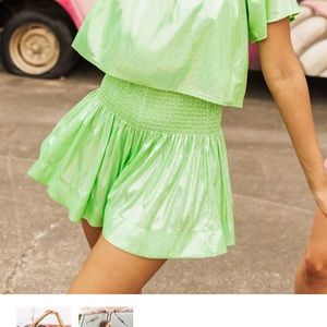 Queen of Sparkles Swing Shorts - Neon Green